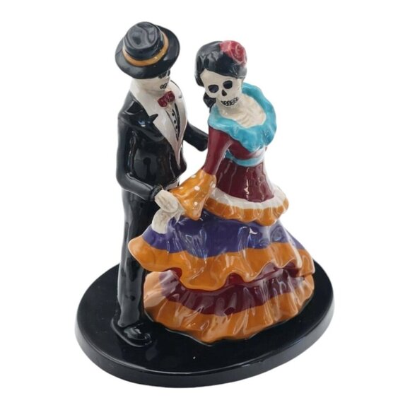 Blue Sky Clayworks Halloween Day of the Dead Dancing Couple Skeleton Figurine - Picture 4 of 11